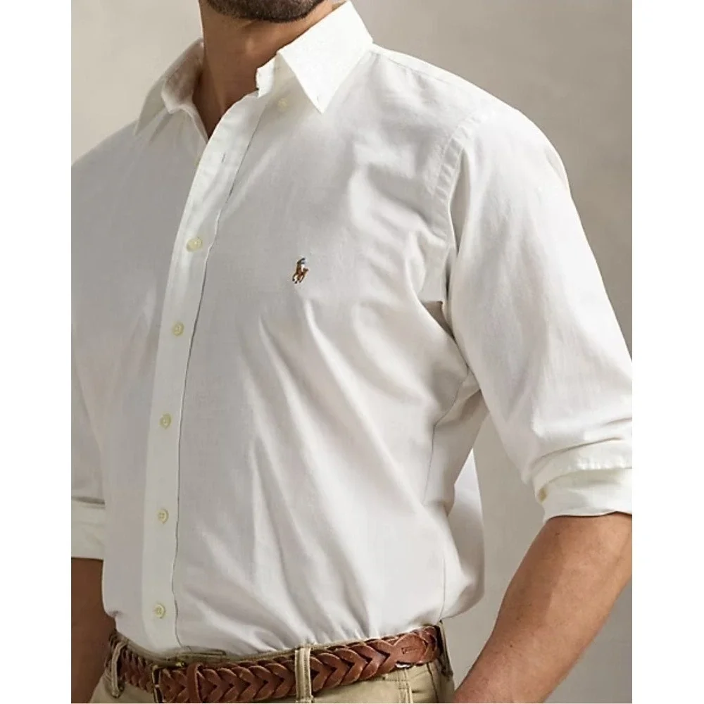 Polo Ralph Lauren Garment Dyed White Chambray Button Down Shirt Men's Size 3XLT